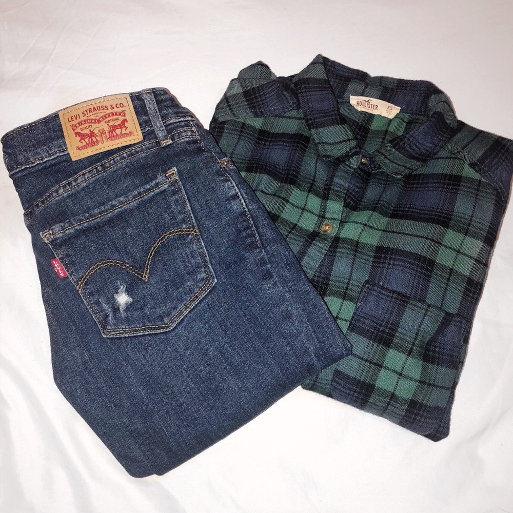Green and Blue Plaid Flannel